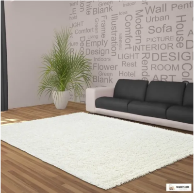 Ворсистий килим «WHITE/CREAM»