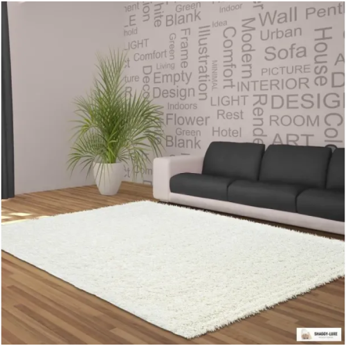 Ворсистий килим «WHITE/CREAM»